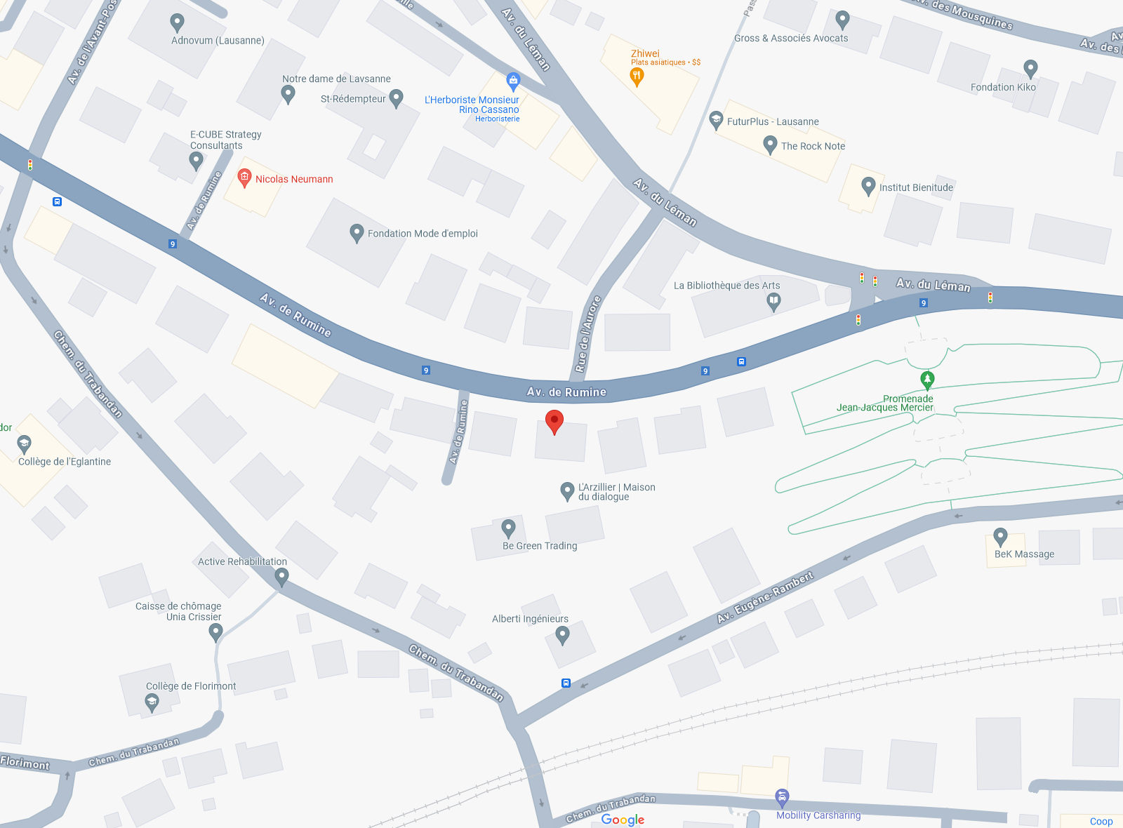 Plan d'accès à l'étude de Lausanne